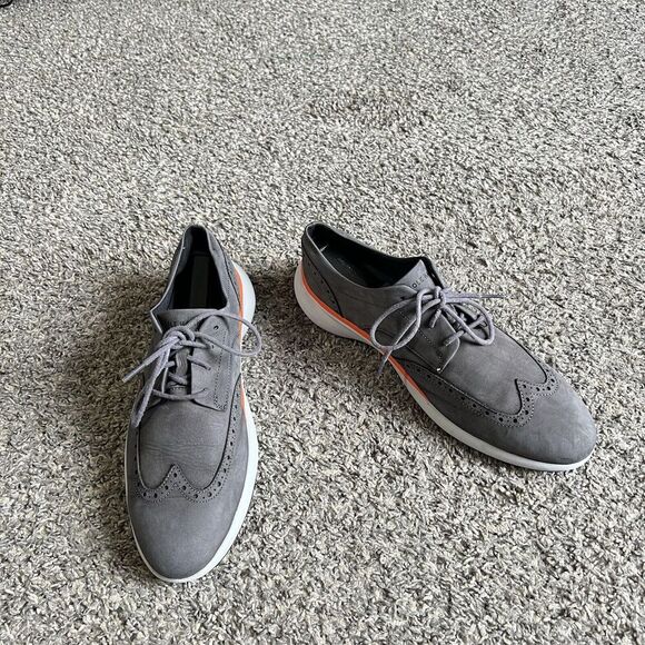 Cole Haan Mens Grand Troy Wingtip Oxford Pavement Grey C33765 Size 11.5 Leather main image 2